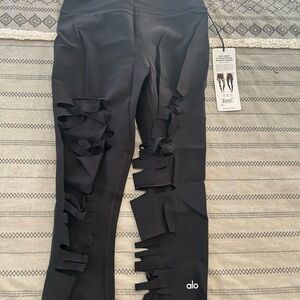 ALO Yoga Black Ripped Leggings